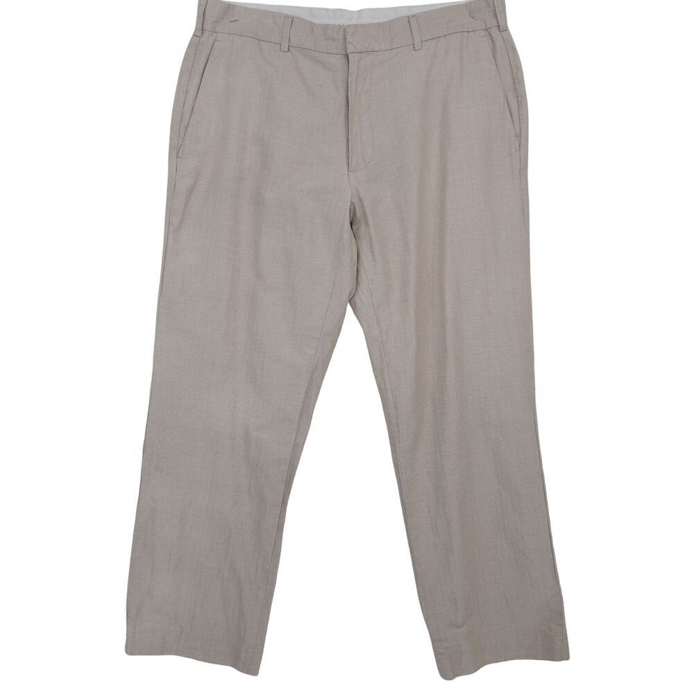 Cubavera Linen Blend Straight Leg Pants 34x30 (34x28 actual) Beige Minimalist